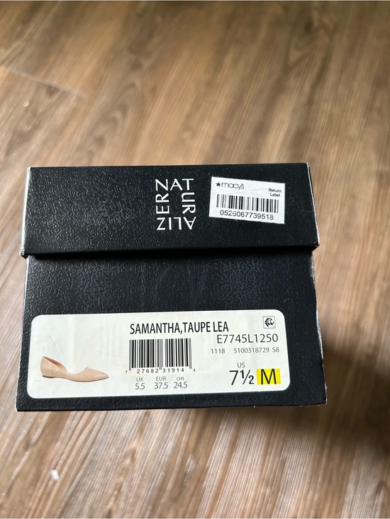 Naturalizer Shoes - Naturalizer Samantha Pointed-Toe Slip-On Flats in Taupe Leather